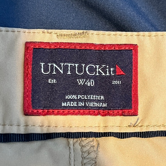UNTUCKit Men's Beige Flat Front Khaki Shorts 40 - Picture 10 of 13